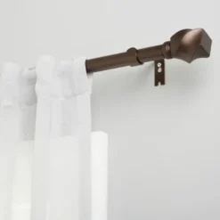Curtain Rods & Hardware-Kirkland's Home Matte Black Stacked Cylinder Curtain Rod, 120 In.