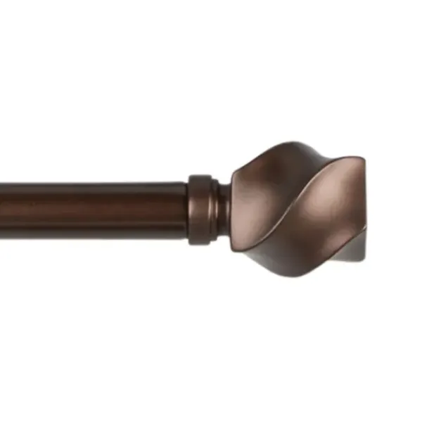 Curtain Rods & Hardware-Kirkland's Home Matte Black Stacked Cylinder Curtain Rod, 120 In.