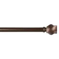 Curtain Rods & Hardware-Kirkland's Home Matte Black Stacked Cylinder Curtain Rod, 120 In.