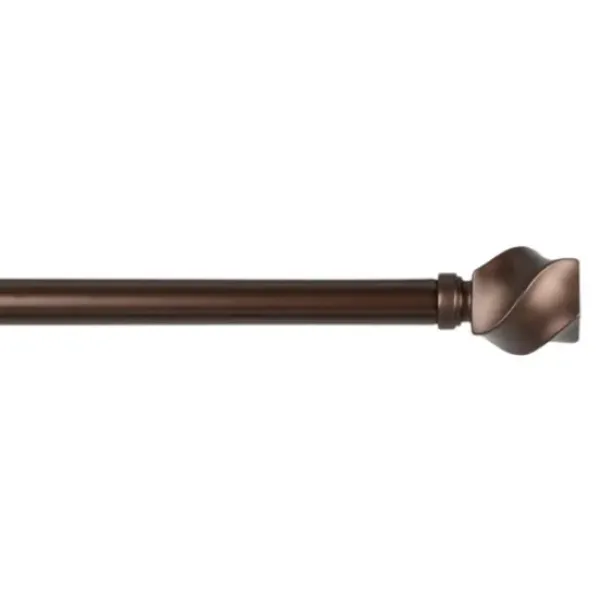 Curtain Rods & Hardware-Kirkland's Home Matte Black Stacked Cylinder Curtain Rod, 120 In.