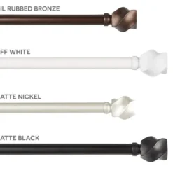 Curtain Rods & Hardware-Kirkland's Home Matte Black Stacked Cylinder Curtain Rod, 120 In.