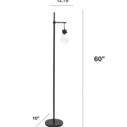 Floor Lamps-Kirkland's Home Matte Black Stephen Floor Lamp Clear
