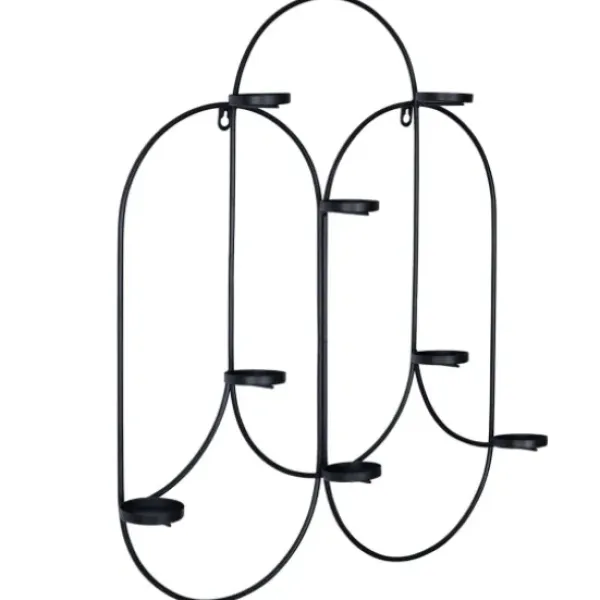 Sconces-Kirkland's Home Matte Black Tealight Wall Sconce
