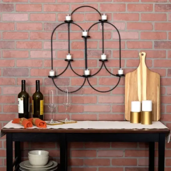 Sconces-Kirkland's Home Matte Black Tealight Wall Sconce