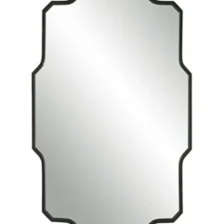 Decorative Mirrors-Kirkland's Home Matte Black Thin Linear Iron Frame Wall Mirror