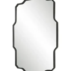 Decorative Mirrors-Kirkland's Home Matte Black Thin Linear Iron Frame Wall Mirror