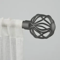 Curtain Rods & Hardware-Kirkland's Home Matte Bronze Modern Twist Curtain Rod, 72 In.
