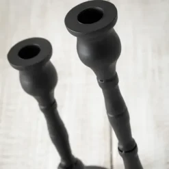 Candle Holders-Kirkland's Home Matte Iron Taper Candle Holders, Set Of 2 Black