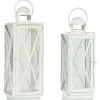 Lanterns-Kirkland's Home Matte Lattice Lanterns, Set Of 2 White