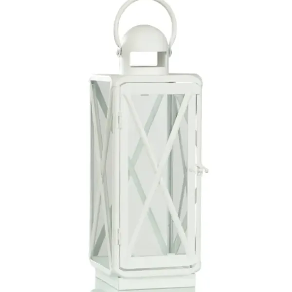 Lanterns-Kirkland's Home Matte Lattice Lanterns, Set Of 2 White