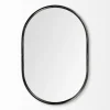 Decorative Mirrors-Kirkland's Home Matte Metal Frame Oval Wall Mirror Black