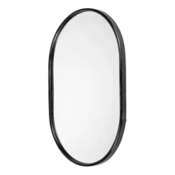 Decorative Mirrors-Kirkland's Home Matte Metal Frame Oval Wall Mirror Black