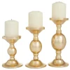 Candle Holders-Kirkland's Home Matte Metal 3-Pc. Pillar Candle Holder Set Gold