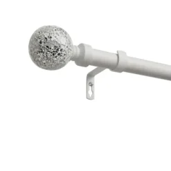 Curtain Rods & Hardware-Kirkland's Home Matte Nickel Rhys Cylinder Curtain Rod, 72 In.