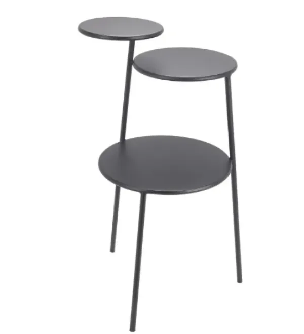 Accent & End Tables-Kirkland's Home Matte Overlapping 3-Tier Side Table Black