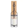 Sconces-Kirkland's Home Matte Poplar Wood Sconce Black
