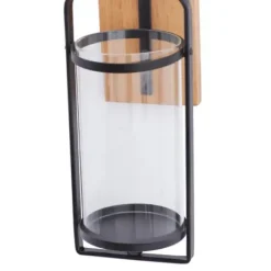 Sconces-Kirkland's Home Matte Poplar Wood Sconce Black