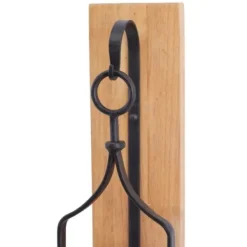 Sconces-Kirkland's Home Matte Poplar Wood Sconce Black