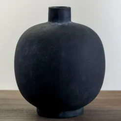 Vases-Kirkland's Home Matte Round Vase Black