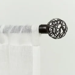 Curtain Rods & Hardware-Kirkland's Home Matte Silver Hyde Wrap Around Curtain Rod, 120 In.