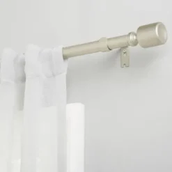 Curtain Rods & Hardware-Kirkland's Home Matte Silver Modern Twist Curtain Rod, 72 In.