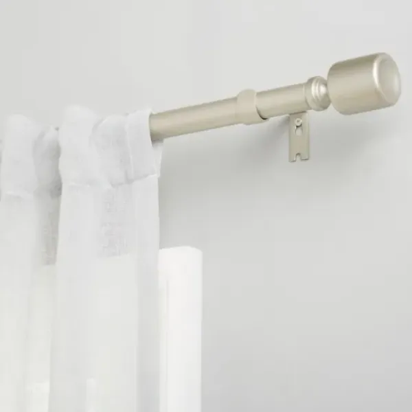Curtain Rods & Hardware-Kirkland's Home Matte Silver Modern Twist Curtain Rod, 72 In.