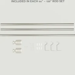 Curtain Rods & Hardware-Kirkland's Home Matte Silver Modern Twist Curtain Rod, 72 In.
