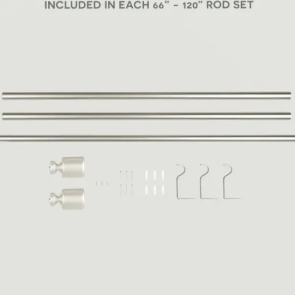 Curtain Rods & Hardware-Kirkland's Home Matte Silver Modern Twist Curtain Rod, 72 In.
