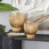 Candle Holders-Kirkland's Home Matte Straws 2-Pc. Votive Candle Holder Set Gold