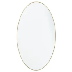 Decorative Mirrors-Kirkland's Home Matte Thin Wood Frame Oval Wall Mirror Gold