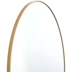 Decorative Mirrors-Kirkland's Home Matte Thin Wood Frame Oval Wall Mirror Gold