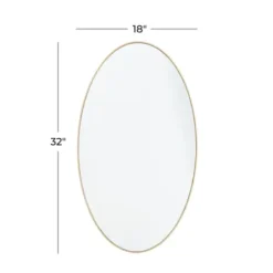 Decorative Mirrors-Kirkland's Home Matte Thin Wood Frame Oval Wall Mirror Gold