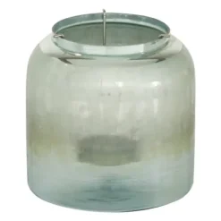 Candle Holders-Kirkland's Home Matte Turquoise Glass Candle Holder Blue