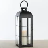 Lanterns-Kirkland's Home Matte Window Pane Lantern, 24 In. Black