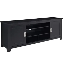 Tv Stands & Media Consoles-Kirkland's Home Matte Wood Sliding Doors Media Console Black