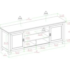 Tv Stands & Media Consoles-Kirkland's Home Matte Wood Sliding Doors Media Console Black