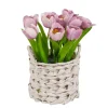 Arrangements & Greenery-Kirkland's Home Mauve Tulip Arrangement In Basket Purple