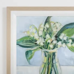Framed Art-Kirkland's Home May Lily Of The Valley Framed Art Print Green/Gray/White