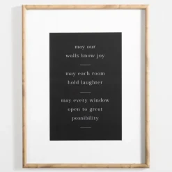 Wall Quotes & Signs-Kirkland's Home May Our Walls Know Joy Framed Wall Plaque White/Black