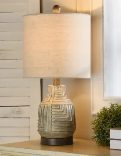 Table Lamps-Kirkland's Home Maze Design Table Lamp Tan