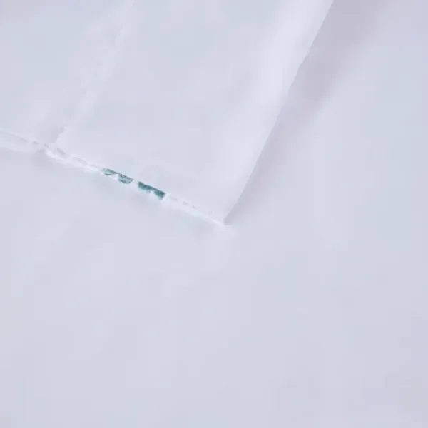 Bed Sheets-Kirkland's Home Medallion Hem Microfiber 4-Pc. King Sheet Set White/Blue