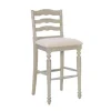 Bar Stools & Counter Height Stools-Kirkland's Home Melvin Distressed Wash Bar Stool White