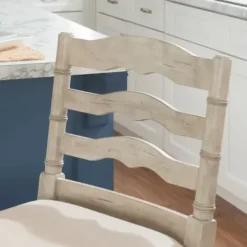 Bar Stools & Counter Height Stools-Kirkland's Home Melvin Distressed Wash Bar Stool White