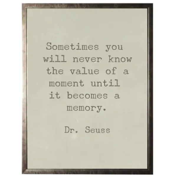 Framed Art-Kirkland's Home Memory Dr. Seuss Quote Framed Art Print Tan