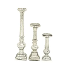 Candle Holders-Kirkland's Home Mercury Glass Candle Holders, Set Of 3 Silver