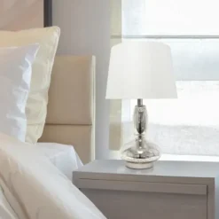 Table Lamps-Kirkland's Home Mercury Glass Curvy Table Lamp White