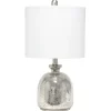 Table Lamps-Kirkland's Home Mercury Hammered Glass Shade Table Lamp White