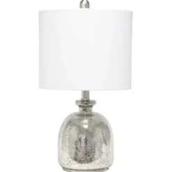 Table Lamps-Kirkland's Home Mercury Hammered Glass Shade Table Lamp White