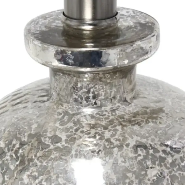Table Lamps-Kirkland's Home Mercury Hammered Glass Shade Table Lamp White