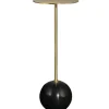 Accent & End Tables-Kirkland's Home Metal & Round Black Base Cocktail Table Gold